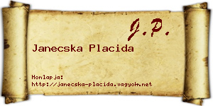 Janecska Placida névjegykártya
